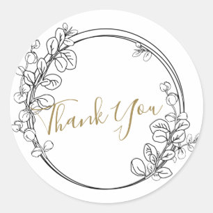 Eucalyptus wreath personalized text classic round sticker