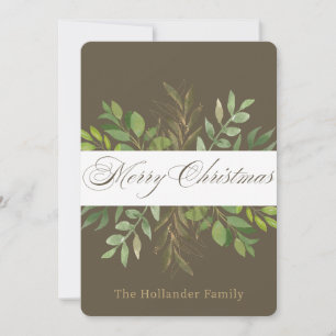 Eucalyptus Wreath Photo Christmas Card