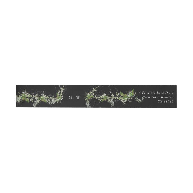 Eucalyptus Wreath Premium Envelope Return Address Wrap Around Label (Individual)