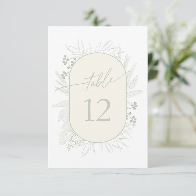 Eucalyptus Wreath Table Number Ivory ID901 (Standing Front)