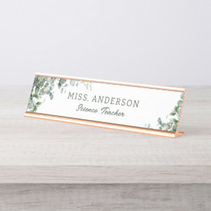 Eucalytpus Botanical Teacher Desk Name Plate