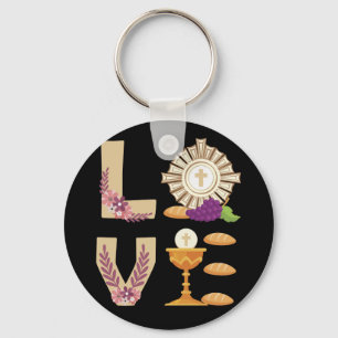 Eucharis Catholic 1st Holy Communion for Girls Keychain