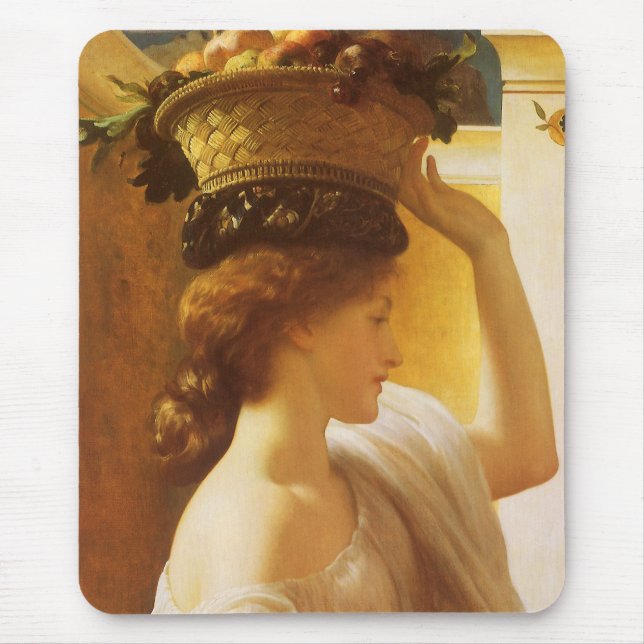 Eucharis - Girl With a Basket of Fruit by Leighton Mouse Pad (Front)