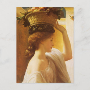 Eucharis - Girl With a Basket of Fruit by Leighton Postcard