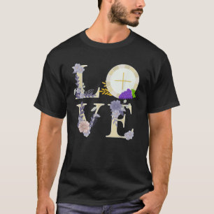 Eucharist Host Catholic Women Mom Cute Graphic T-Shirt