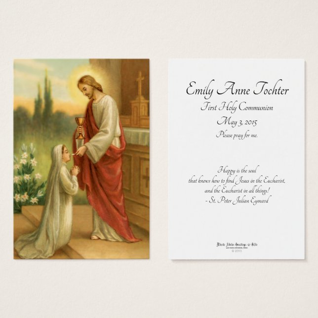 Eucharistie dans toutes les premières cartes de pr (Devant & derrière)