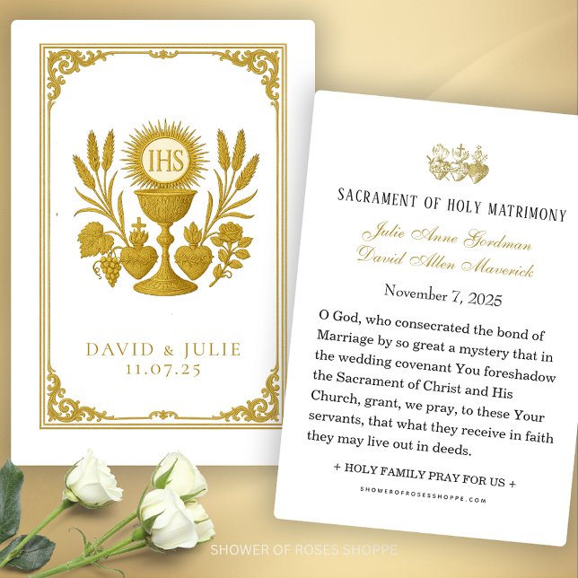 Eucharistie et trois cœurs souvenir de mariage cat (Créateur téléchargé)