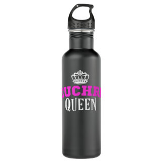 Euchre Card Game Queen Mom Aunt Hearts Clubs 710 Ml Water Bottle