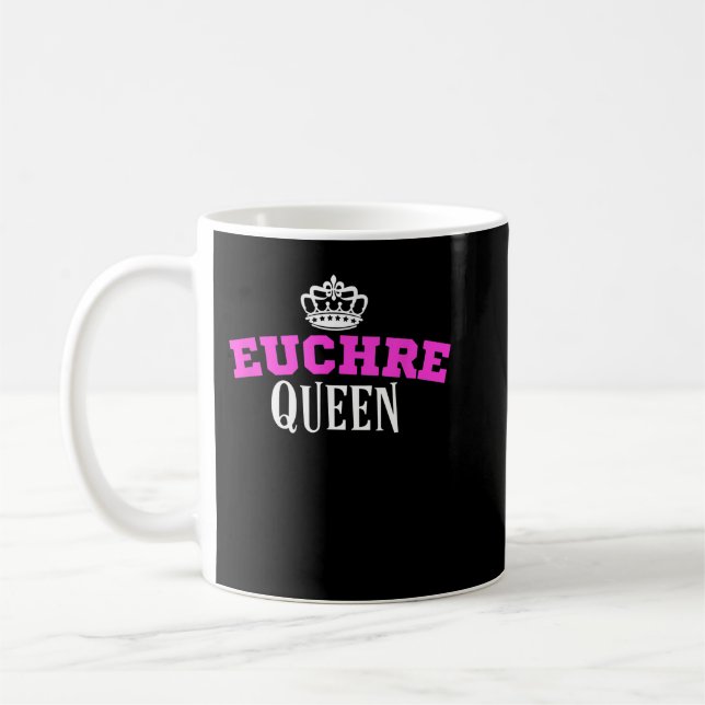 Euchre Card Game Queen Mom  Aunt Hearts Clubs  Coffee Mug (Left)