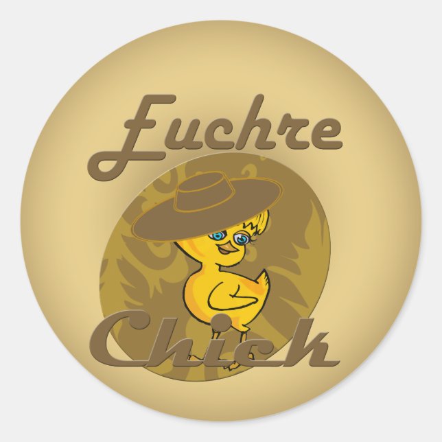 Euchre Chick #6 Classic Round Sticker (Front)