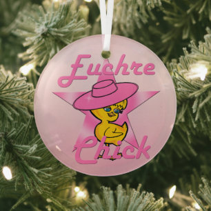 Euchre Chick #8 Glass Ornament