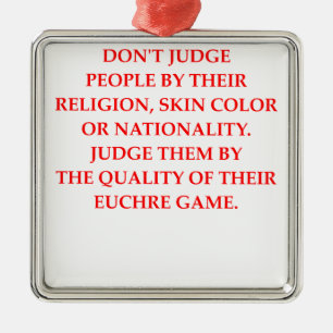 EUCHRE METAL ORNAMENT