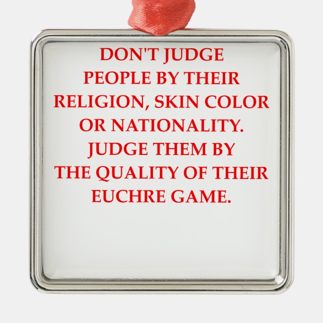 EUCHRE METAL ORNAMENT (Front)