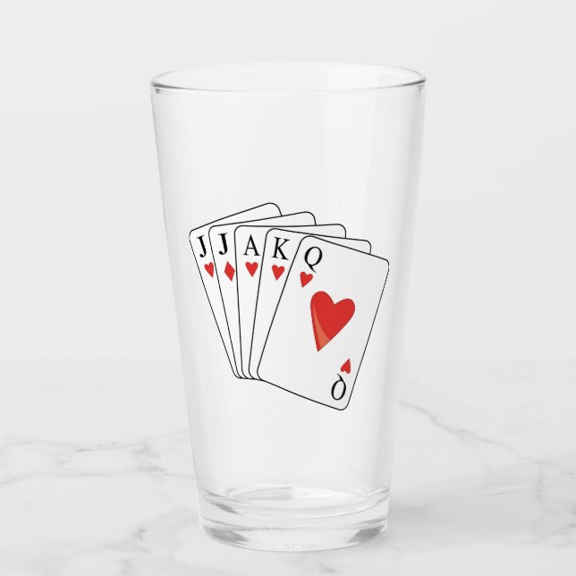 Euchre Playing Cards Glass (Front)