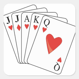 Euchre Playing Cards Square Sticker
