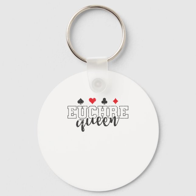 Euchre Queen Kartenspiel Spielkarten Keychain (Front)