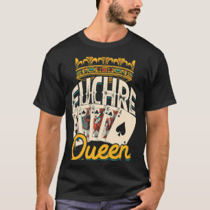 Euchre Queen Vegas Casino Poker Spades and Mahjong T-Shirt