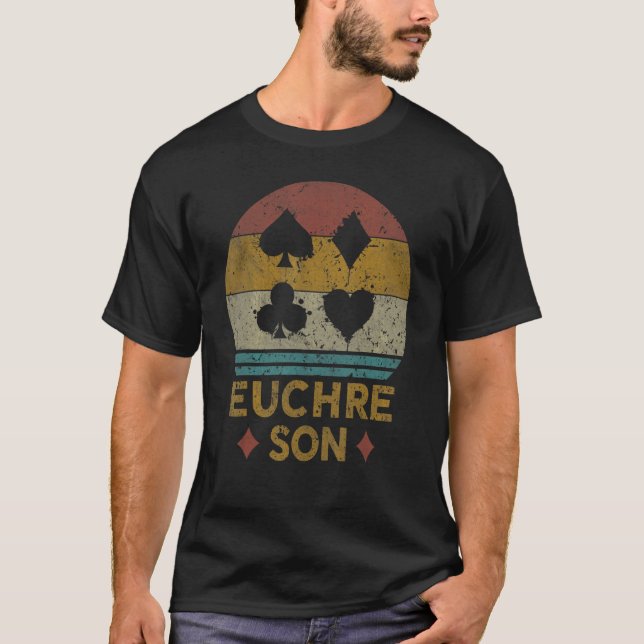Euchre Son Vintage Euchere Card Game T-Shirt (Front)