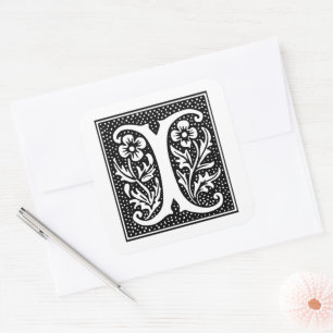 Euclid Capital Letter I on White Square Sticker