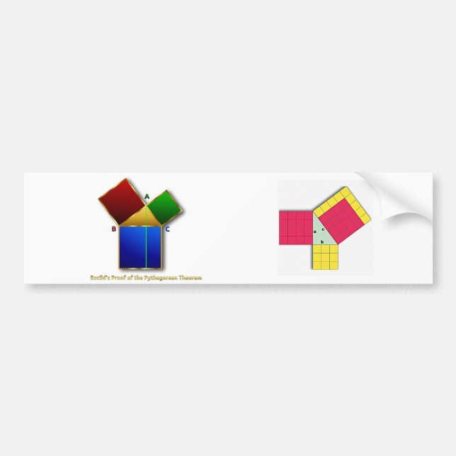 Euclid's Proof of the Pythagorean Theorem. Bumper Sticker (Front)