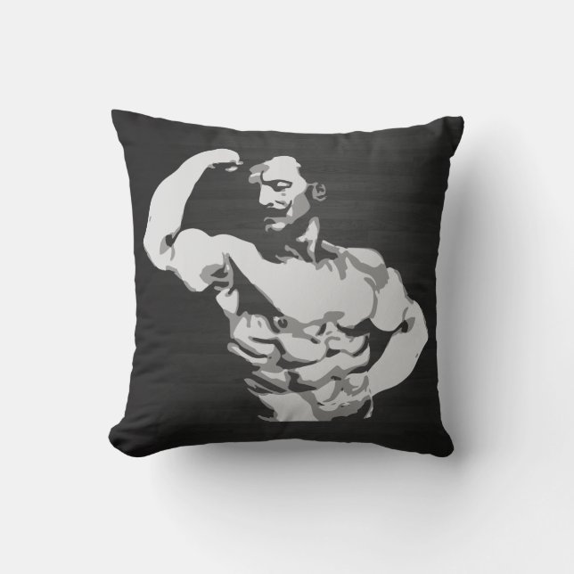 Eugen Sandow Bicep Flex - Bodybuilding Throw Pillow (Front)
