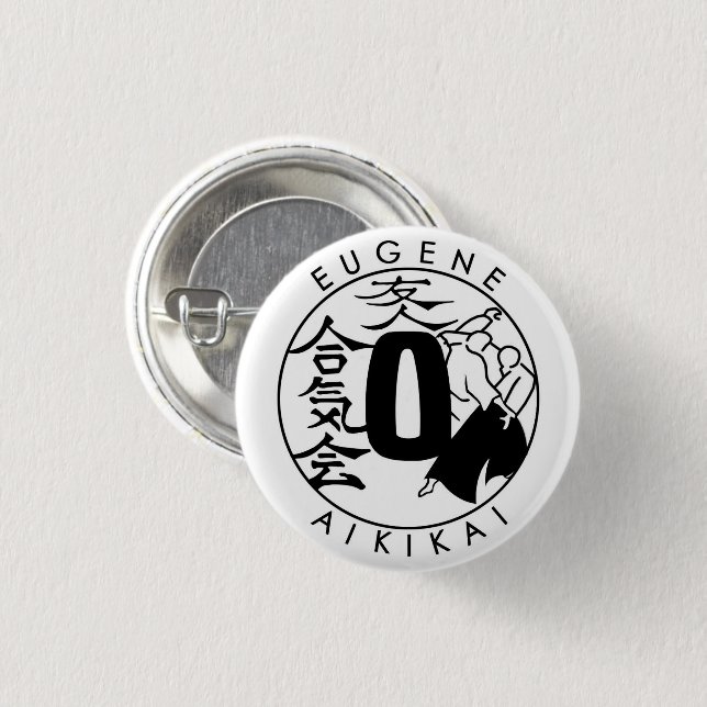 Eugene Aikikai small button (Front & Back)