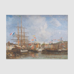 Eugene Boudin - Festival in the Harbor of Honfleur Tissue Paper