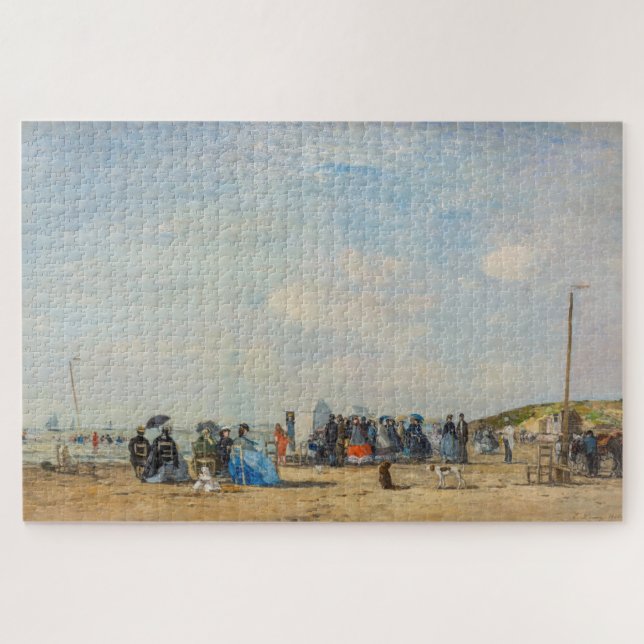 Eugene Boudin - Gathering on the Beach Jigsaw Puzzle (Horizontal)