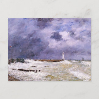 Eugene Boudin- Le Havre. Heavy Winds off Frascati. Postcard