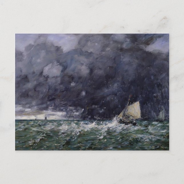Eugene Boudin- Rough Seas Postcard (Front)