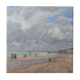 Eugene Boudin - The Beach at Deauville Tile