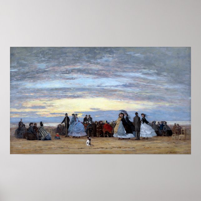 Eugène Boudin The Beach at Villerville Poster (Front)