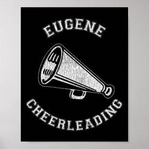 Eugene Cheer Distressed Retro 90's Cheerleader  Poster