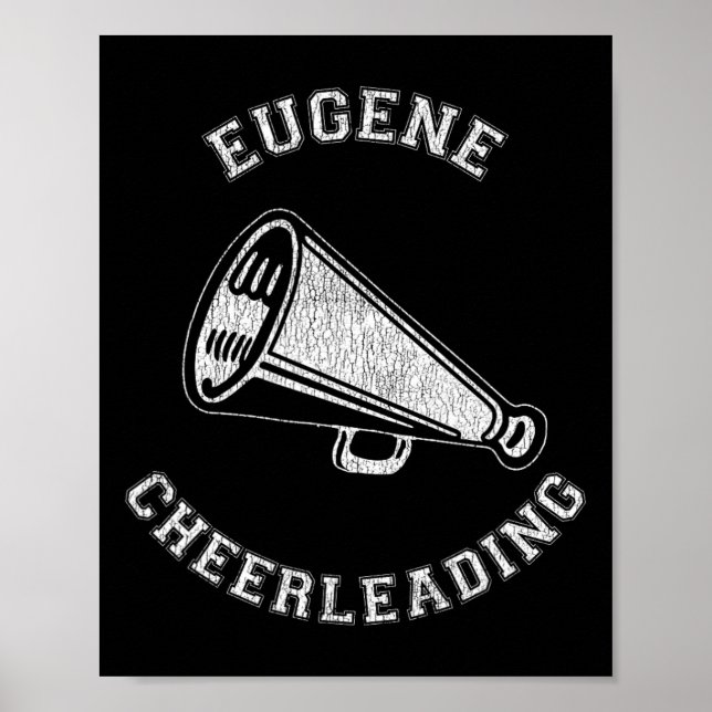 Eugene Cheer Distressed Retro 90's Cheerleader  Poster (Front)