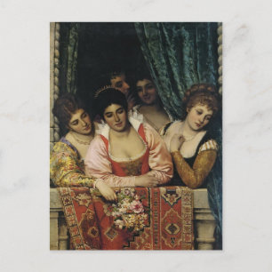 Eugene de Blaas- Ladies on a Balcony Postcard