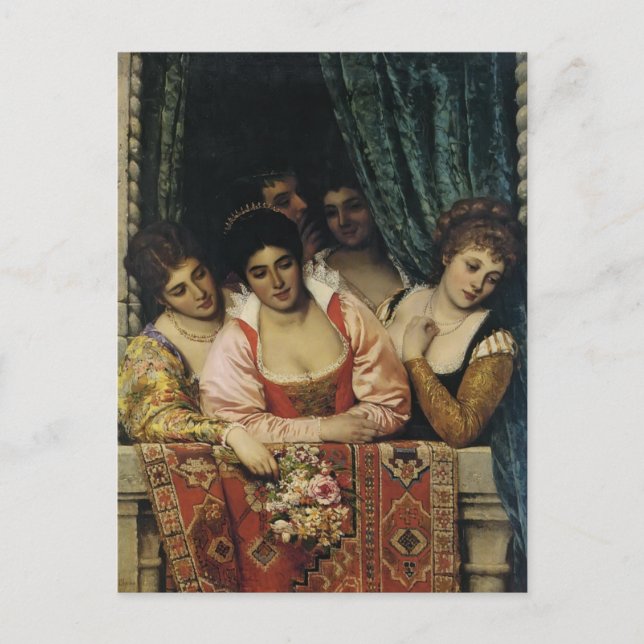 Eugene de Blaas- Ladies on a Balcony Postcard (Front)