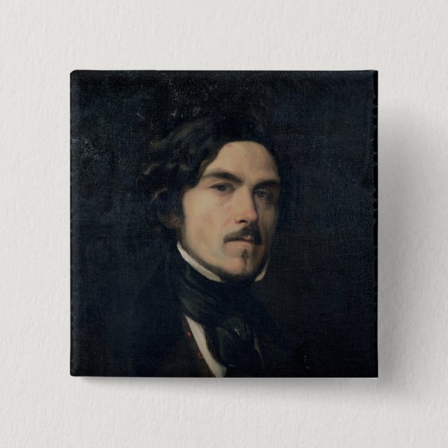 Eugene Delacroix  1840 2 Inch Square Button (Front)
