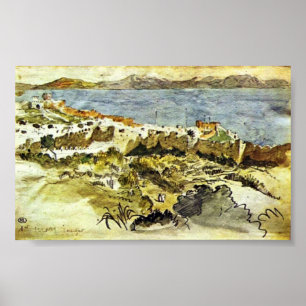 Eugene Delacroix - Bay of Tangier in Morocco Poster