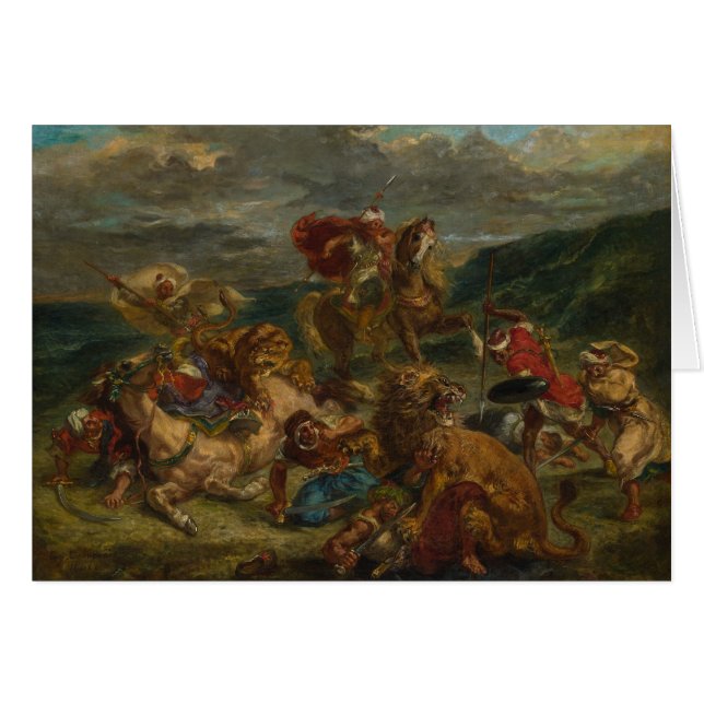Eugene Delacroix - Chasse au lion (Devant horizontal)