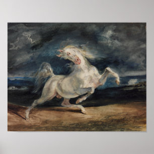 Eugene Delacroix - Horse Frightened by Lightning Poster