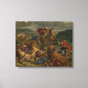 Eugene Delacroix - Lion Hunt Canvas Print