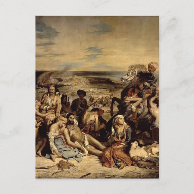 Eugene Delacroix-Scenes from the Massacre of Chios Postcard (Front)