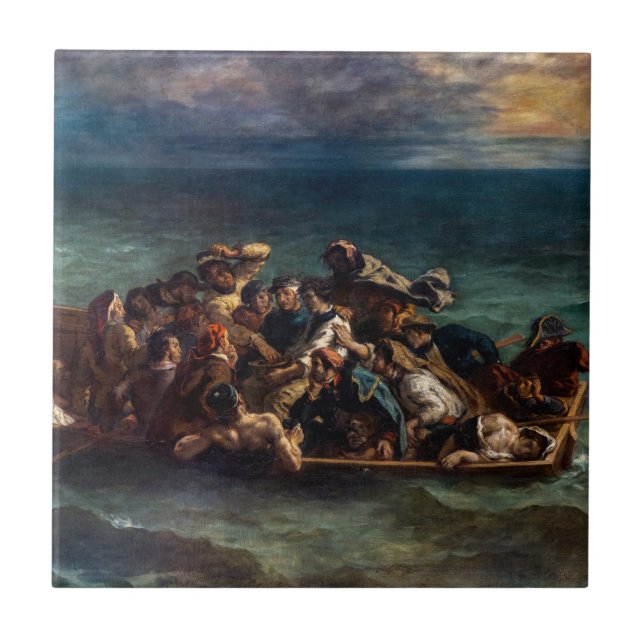 Eugene Delacroix - The Shipwreck of Don Juan Tile (Front)
