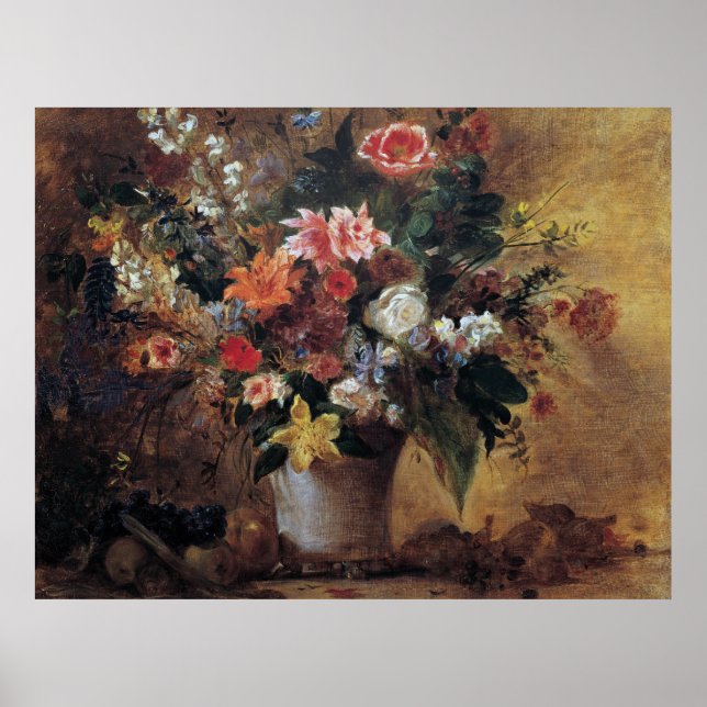 Eugene Delacroix Vintage Bouquet of Flowers Poster (Front)