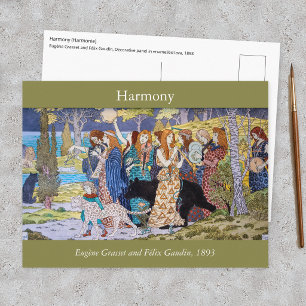 Eugene Grasset - Harmony Decorative Panel Postcard