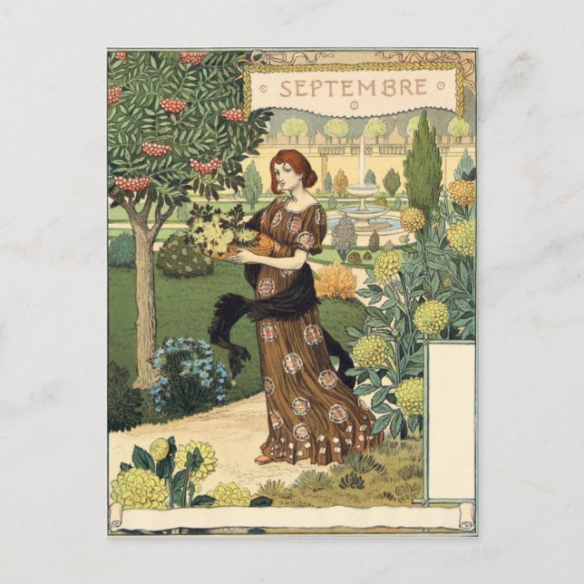 Eugène Grasset septembre Postcard (Front)