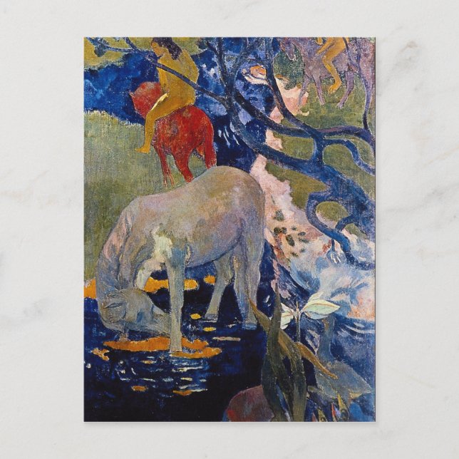 Eugène Henri Paul Gauguin - The White Horse Postcard (Front)