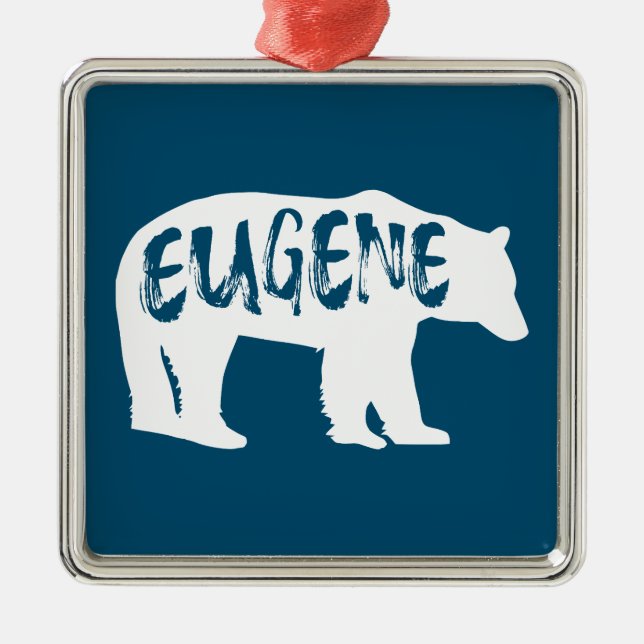 Eugene Oregon Bear Metal Ornament (Front)