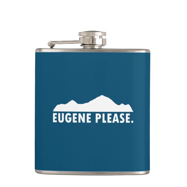 Eugene Oregon Please Hip Flask (Front)