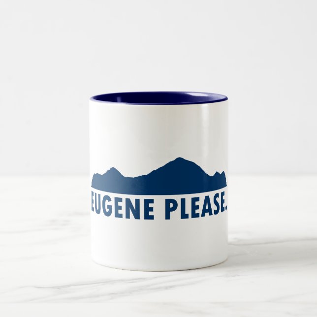 Eugene Oregon Please Two-Tone Coffee Mug (Center)